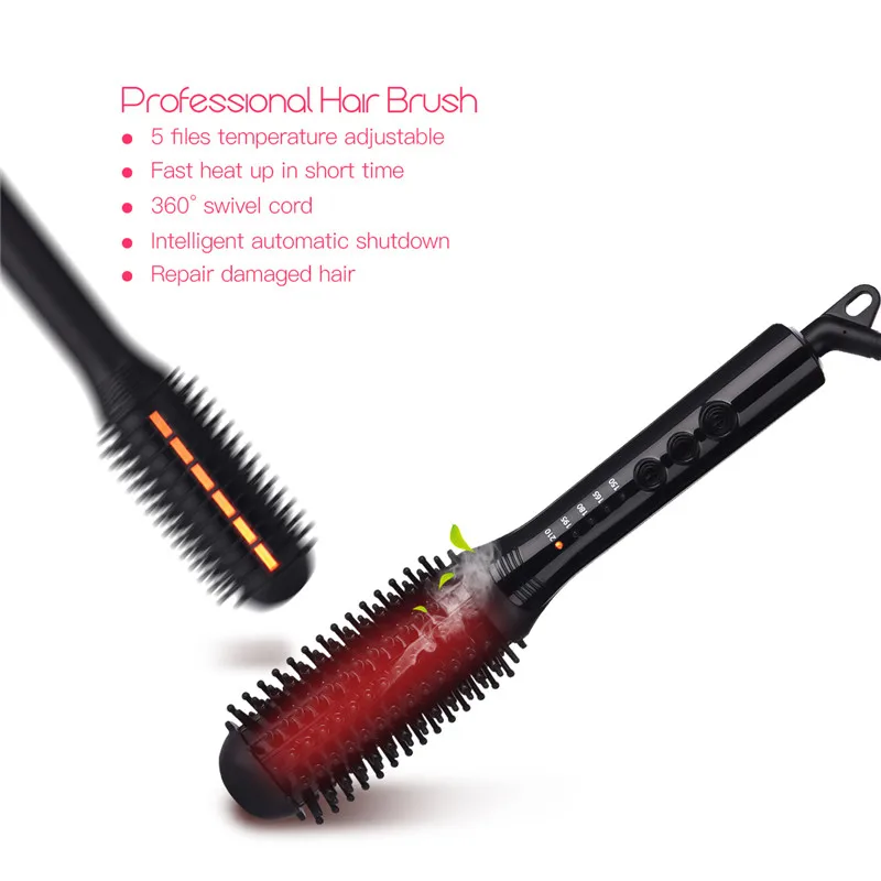 

Infrared Hair Straightener Brush MCH Ceramic Fast Heating Comb Electrical Heated Irons Hair Straightening Curling Styling Tools