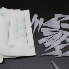 100 шт. 1RL иглы для татуажа бровей с 100 наконечниками для перманентного макияжа бровей губ татуировки машины