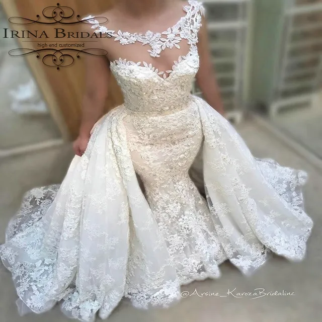 beadind vestido de noiva cap manga de encaje con aplicaciones