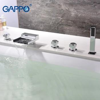 Cheap GAPPO Split Bathtub Faucet Bathroom Waterfall Deck Mounted Mixer Shower Tap Bath Shower Head Bath Tub Taps Rain Shower Set