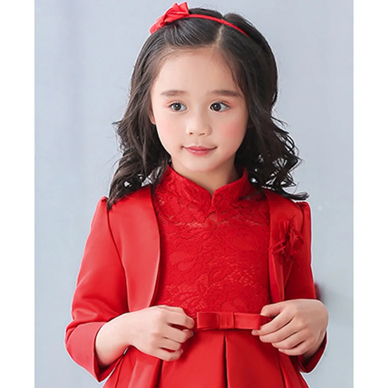 ActhInK/Новое Болеро для маленьких девочек, детская официальная короткая куртка для девочек, 5 видов конструкций свадебное платье для девочек вечерние Болеро для девочек C312 - Цвет: Red