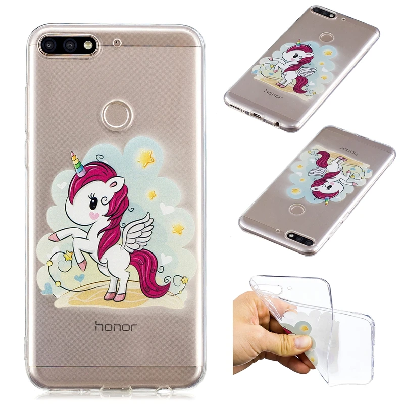 

Huawei Honor 7X case Cartoon unicorn Silicone Phone Case for Huawei Honor 7C Cute panda Case for Huawei Honor 7A 7X Case Cover