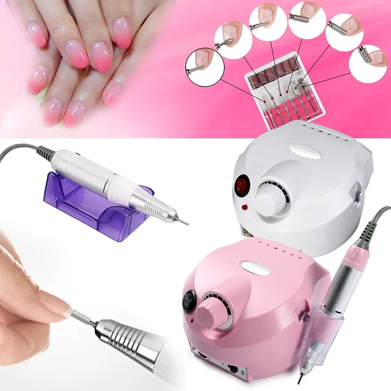 35000rpm Electric Nail Broca Profissional Máquina Anti-queimadura Punho Arquivo Máquina Manicure Kit de Unhas Ferramentas Aparelhos para Manicure 5 Cheap Brocas elétricas p manicure e acessórios