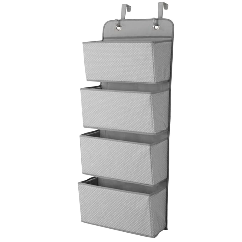 

Simple Houseware 4 Pocket Hanging Wall Closet Storage Bag Organizer over Door Cloth Toy Organizer Bag Pouch Hanger