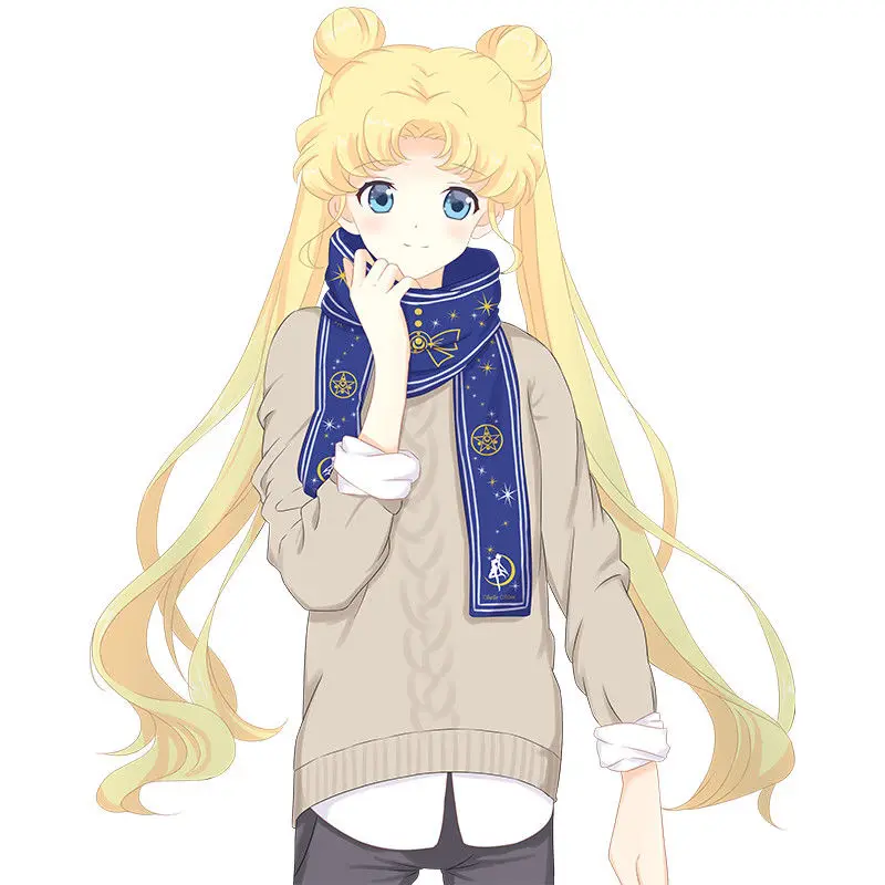 

Japan Anime Sailor Moon Princess Tsukino Usagi Princess Serenity Cosplay Sweet Girls Scarves Warm Blue Scarf New Gift