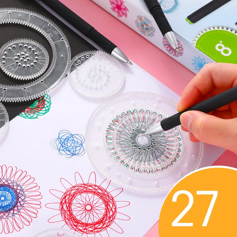 

Multifunctional Flower Curve Rules Flourishing Painting Primary School Students Stationery Rules Hand-curtain Painting Lace Plat