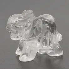 Фигурки слонов Craft резной натуральный камень прозрачные кварцевые мини-статуя животного Декор Исцеление чакры 1,5 дюймов