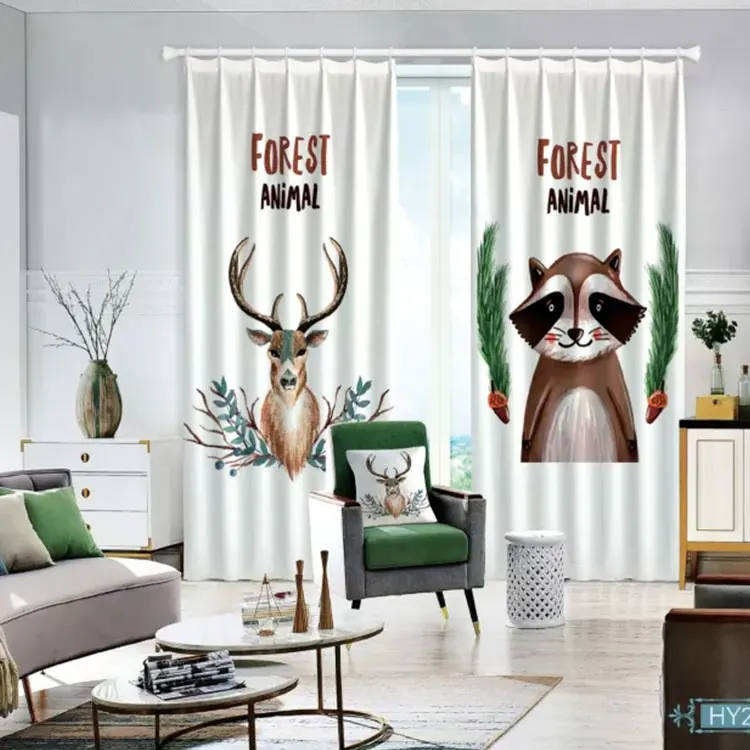 

Window 3D Curtain Animal Living Room Modern Home Goods Window Treatments Polyester Printed 3d Curtains For Bedroom