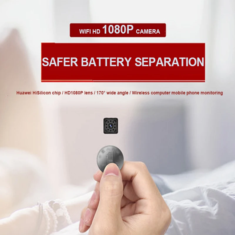 Magnetic separation type battery HD 1080P mini wifi smart camera Night Vision Mini Camcorder  wide angle of 170 degrees Micro Ac