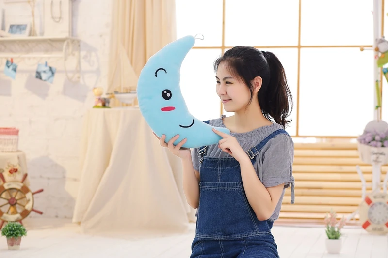 Bonito de Pelúcia Brinquedos de Pelúcia Decoração de Natal Presentes para Crianças Light-up Travesseiro Macio Dormir Pillowhome Meninas Crianças Brinquedos Lua 27 natal presentes para crianças meninas crianças brinquedos