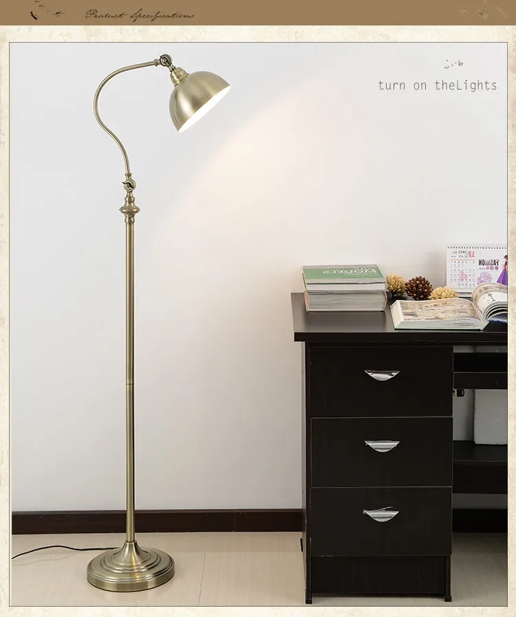 Превосходное качество американский Ретро торшер гостиная спальня прикроватная лампа Американский Железный художественный декоративный креативный торшер
