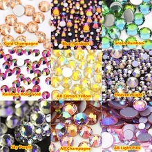 Ss6(1,9 мм-2 мм) 1440 шт. Сваровски ногти Круглый плоской задней Номера исправлениях блеск ногтей камни DIY 3d ногтей телефоны украшения поставки стеклянные стразы для ногтей