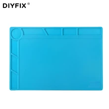 Diyfix 34x23 см теплоизоляция силиконовый коврик стол Коврики обслуживания платформы пайки BGA Ремонт станции с 20 см весы правитель