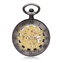 Skeleton Watches Steampunk Pocket Watch Bronze Classic Vintage Mechanical Pocket Watch
