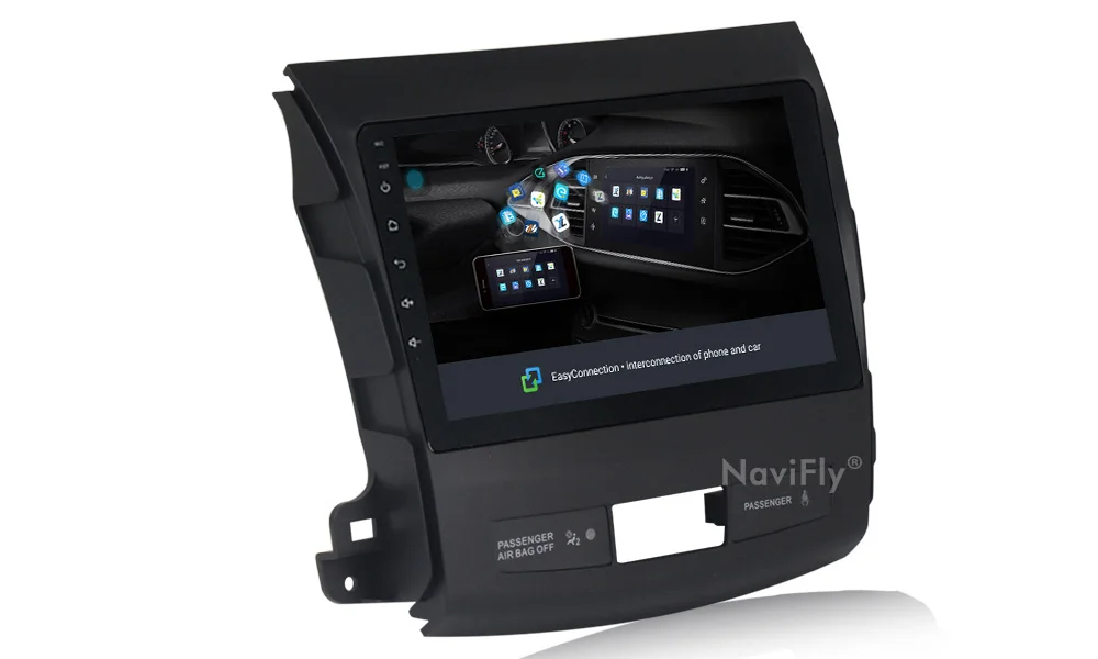 Top NaviFly Android8.1 Car Audio dvd player for Mitsubishi Outlander 2005-2011 support view camera DVR DAB+ TPMS Bluetooth 4G wifi 20