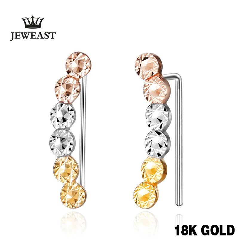 18k Gold Rose Yellow White Women Stud Earrings Beads Shape Individuality Female Genuine Jewelry Gift For Girlfriendhot Sale New 18k Gold Rose Yellow White Women Stud Earrings Beads Shape Individuality Female Genuine Jewelry Gift For Girlfriendhot Sale New