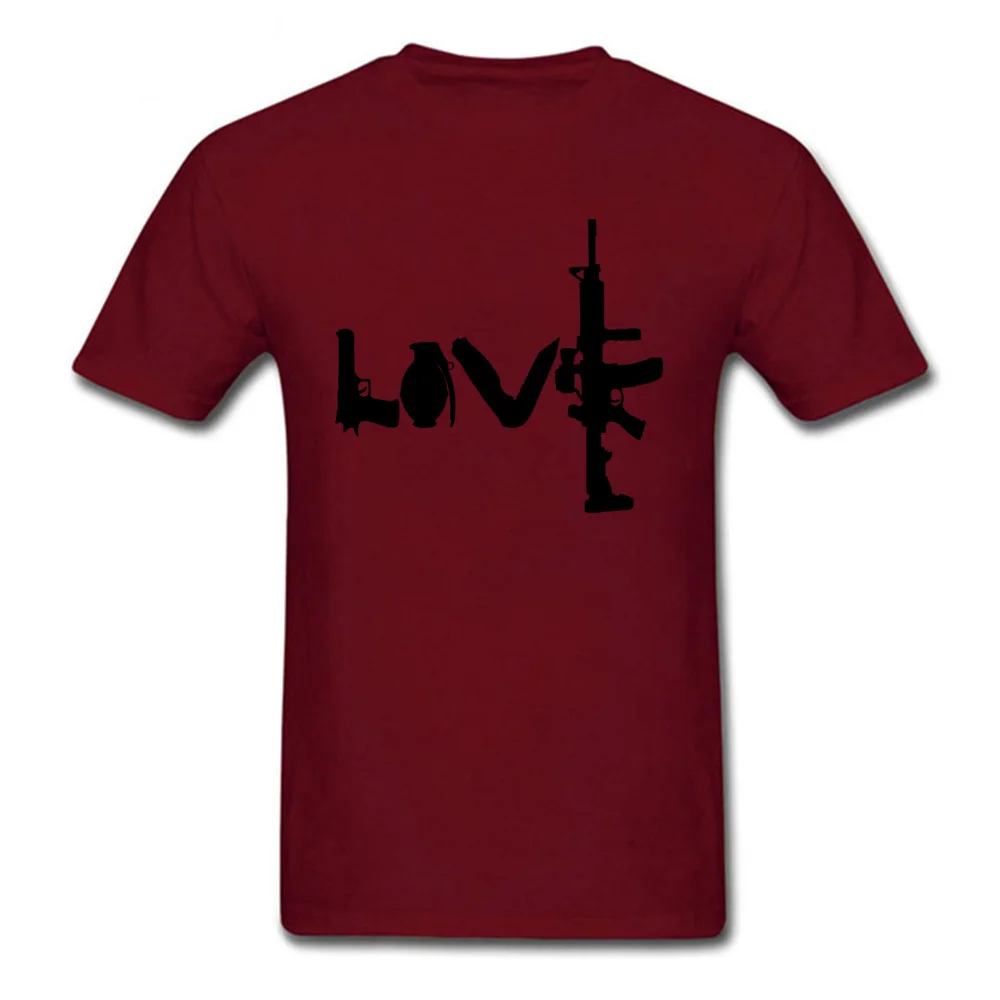  Student T-shirts Love weapons  black Simple Style Tops & Tees Cotton Crew Neck Short Sleeve Summer Tops T Shirt Summer/Fall Love weapons   black maroon