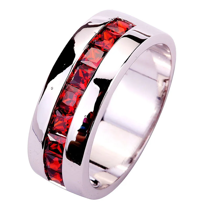 Кольца yESiDO 925 гранат ряд инкрустация женщины мужчины Anillos де Joyas де-плата размер 7 8