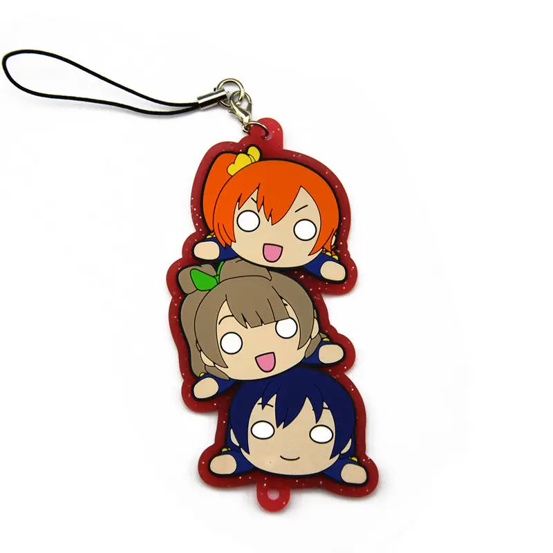 

Love Live! School Idol Project Kousaka Honoka Minami Kotori Sonoda Umi Rubber Pendant Keychain Keyring Model Gift Toy Charms