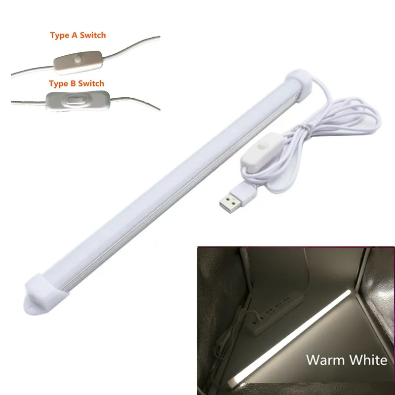 USB СВЕТОДИОДНЫЙ светильник 5 в Жесткая светодиодная лента для кухни с регулируемой яркостью алюминиевый светильник для шкафа светильник ing Теплый Холодный белый - Испускаемый цвет: Тёплый белый