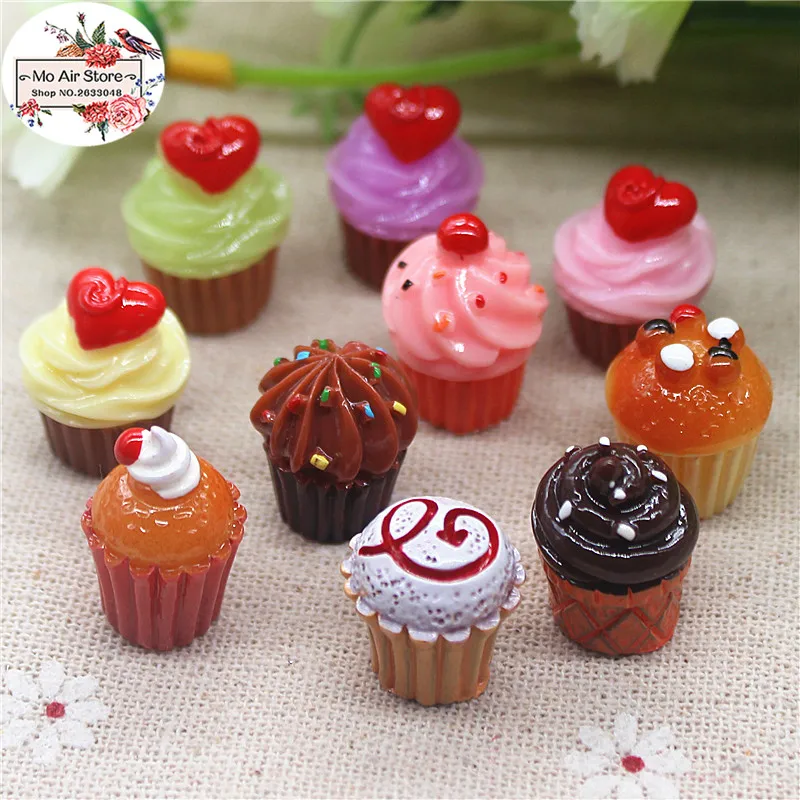Ice Cream cup 10PCS 3D Resin Flatback Cabochon Miniature Food Art Supply Decoration 15x21mm miniature ornament ornament crafts resin crafts resin ornaments miniature figurines