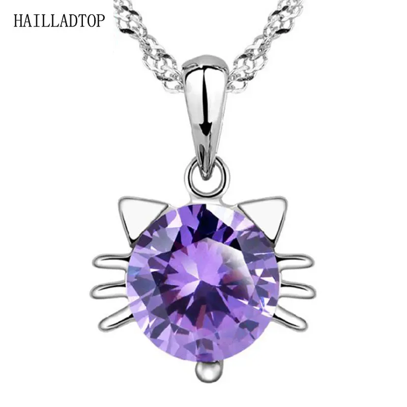 Baby You See My Sexy Photo French Language Translation - Cat Elf Silver Plated Crystal Pendant Short Paragraph Clavicle Chain Baby You See My Sexy Photo French Language Translation - Cat Elf Silver Plated Crystal Pendant Short Paragraph Clavicle Chain