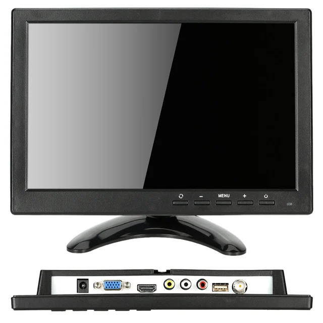 10.1” HD 1280*800 LED IPS Monitor HDMI 1080P/1080i VGA 1280*800 Video Input Built-in Speaker U disk for CCTV Security System