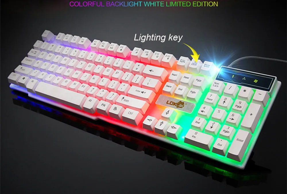 Игровая клавиатура механическое ощущение 104 клавиш RGB клавиатура с подсветкой компьютерная геймерская клавиатура для DOTA CS 7,8