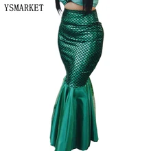 YSMARKET, сексуальный женский костюм русалки, юбка, необычные, вечерние, Коктейльные, с блестками, макси юбки, хвост русалки, вечерние, Vestido EQZ3203