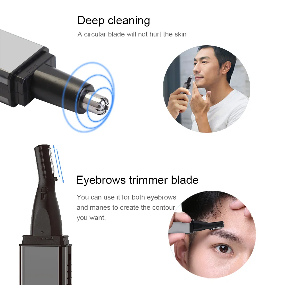 Billige Elektrische Nase Ohr Haar Trimmer Wiederaufladbare Bart Augenbraue Trimmer Elektrische Nase Ohr Rasierer Haar Cliper Epilierer Remover 4 in 1