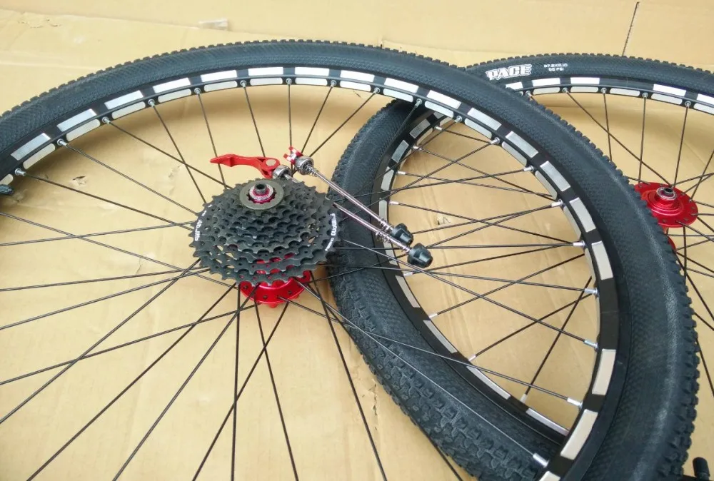 KALOSSE 6 подшипников CNC MTB колеса + шины трубка диск 7/8/9/10 кассета передач 32 отверстия
