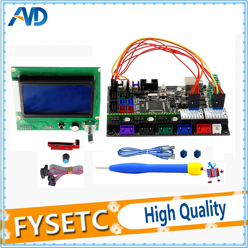

Gen-L V1.0 Integrated Mainboard Suitable Ramps1.4/Mega2560 R3 Gen l v1.0 +New 12864 LCD Screen + 2 pcs TMC2130 V1.1 SPI