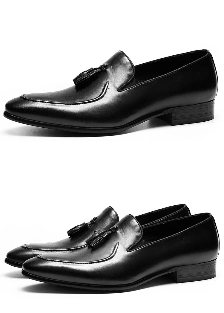 Брендовые мужские строгие туфли из натуральной кожи; мужские оксфорды; Цвет Черный; коллекция года; летние модельные туфли; свадебные туфли; Кожаные броги на шнурках