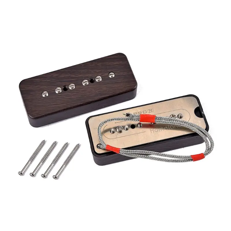 

2 pcs Replacement Pickup Set for P90 6 string Alnico 5 single coil pickup wood color