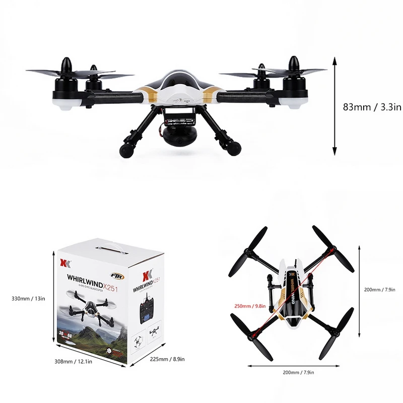 Original Brushless Motor 3D 6 axle Gyro Mode RC Racing FPV Quadcopter for XK X251