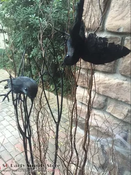 

New Simulation Black Flying Crow Cosplay photography props Easter Bar Halloween Decoration 15CM Free shipping
