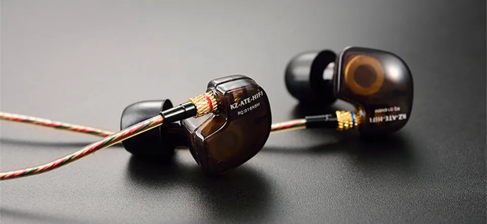 KZ ATE S Copper Driver HiFi Sport Headphones In Ear Earphone For Running With Foam Eartips With Microphone