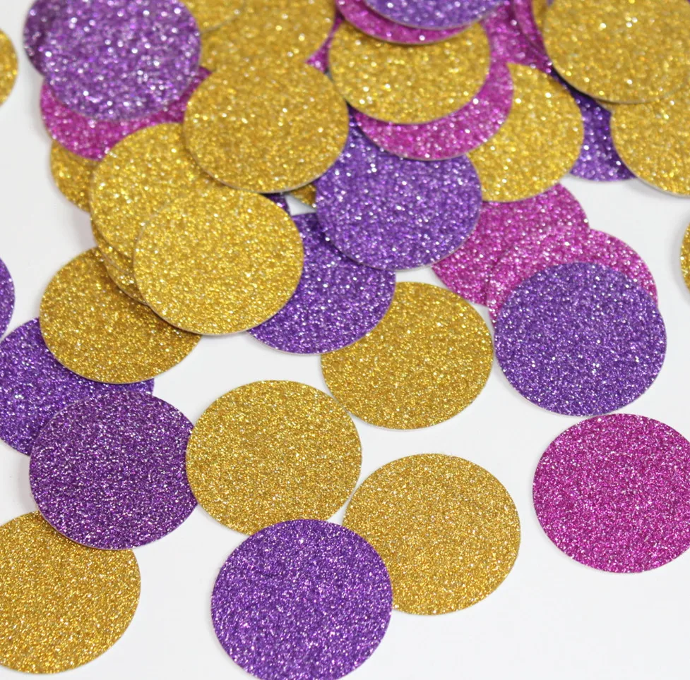 Princess Tangled Rapunzel girl kids birthday Party table decoration glitter circles purple fuchsia gold Children's birth