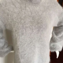 Зимнее толстое Норковое кашемировое платье-свитер Женское зимнее длинное пальто S130