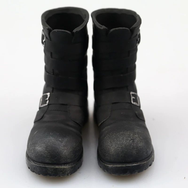 1//6 Male Black Boots Leather Combat Boots Shoes Fit 12/" Figure Body