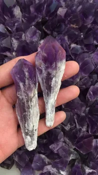

2pcs Natural Raw amethyst Quartz Crystal gemstone point Healing rough purple Crystal backone specimen wholesale for decor