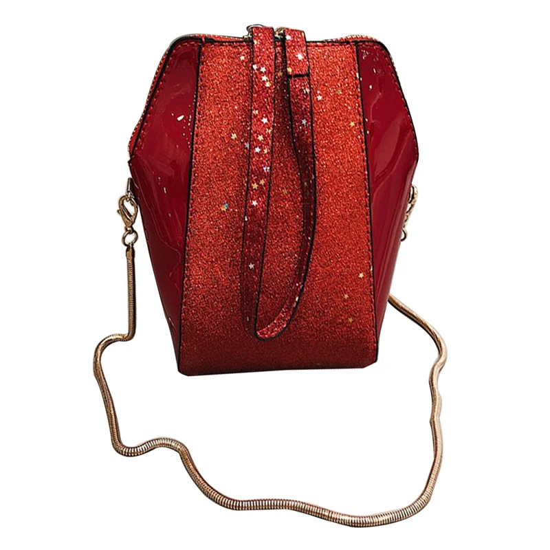 

Sequin Design Mini Crossbody Shoulder Bag for Girls Bright Color Small Zipper Chain Bag Mobile Phone Bag