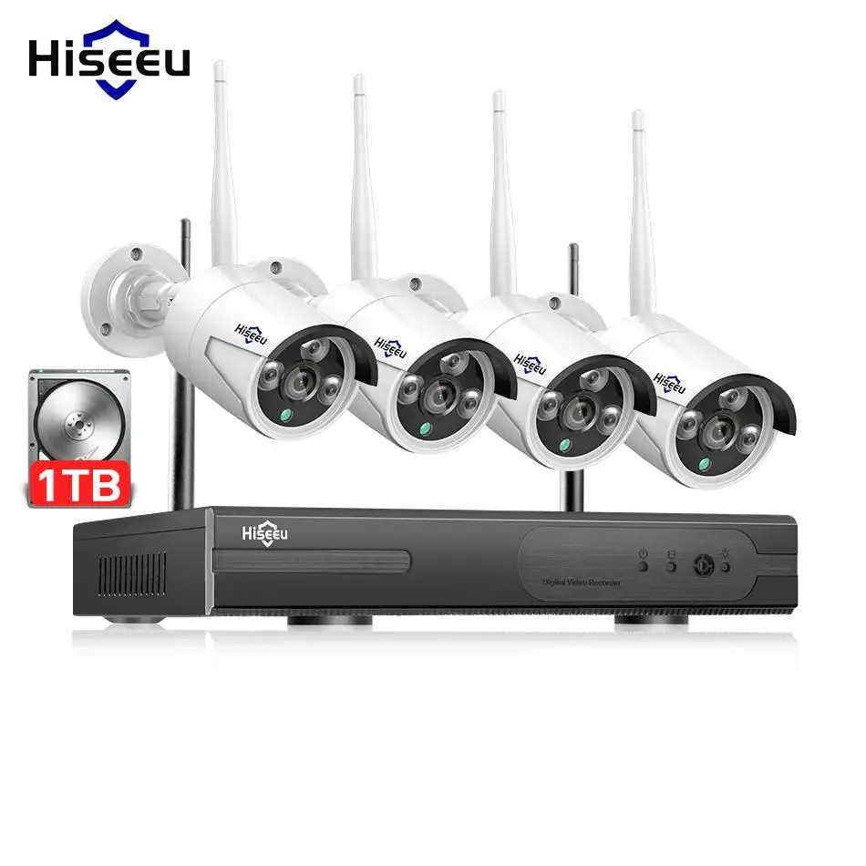 Hiseeu font b CCTV b font Security System Kit Wireless IP font b camera b font