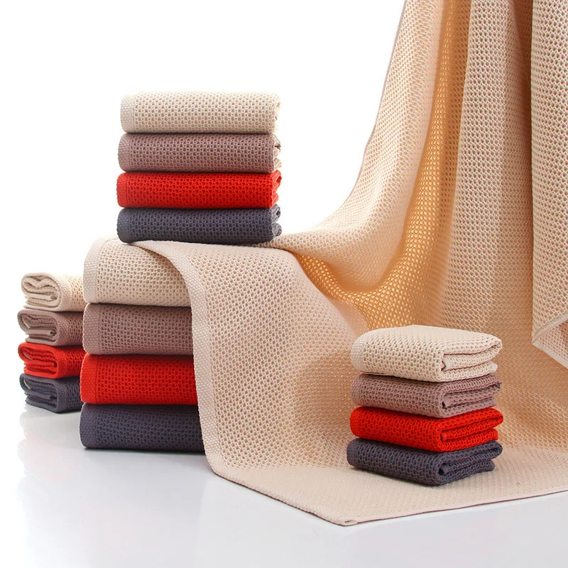 

32x72cm New Cotton Honeycomb Cold Face Towel Unisex Grooming Towel Sports Yoga Badminton Sweat Washcloth Home Bath Towels
