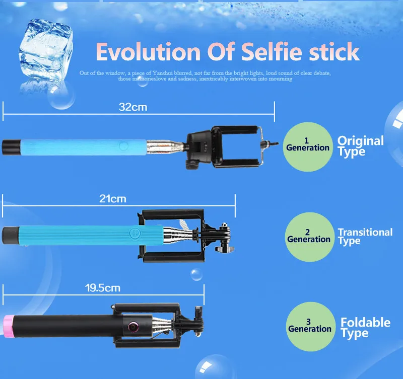 Универсальный проводной телескопическая палка для селфи ручной монопод с зажимом для iPhone 4S 5 5S 5C, 6, 6 S, Plus, для samsung смартфон