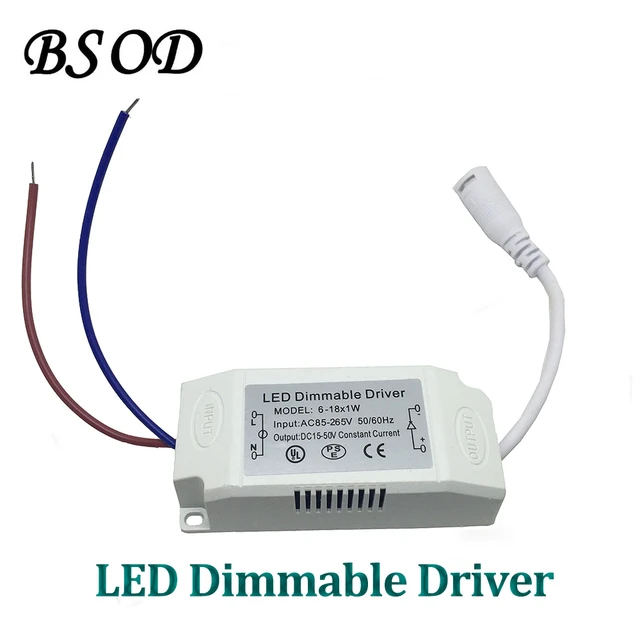 BSOD Conductor Led Transformador Potencia (6-18) W Led Conductor de  corriente constante AC85-265V Fuente de alimentación No impermeable para