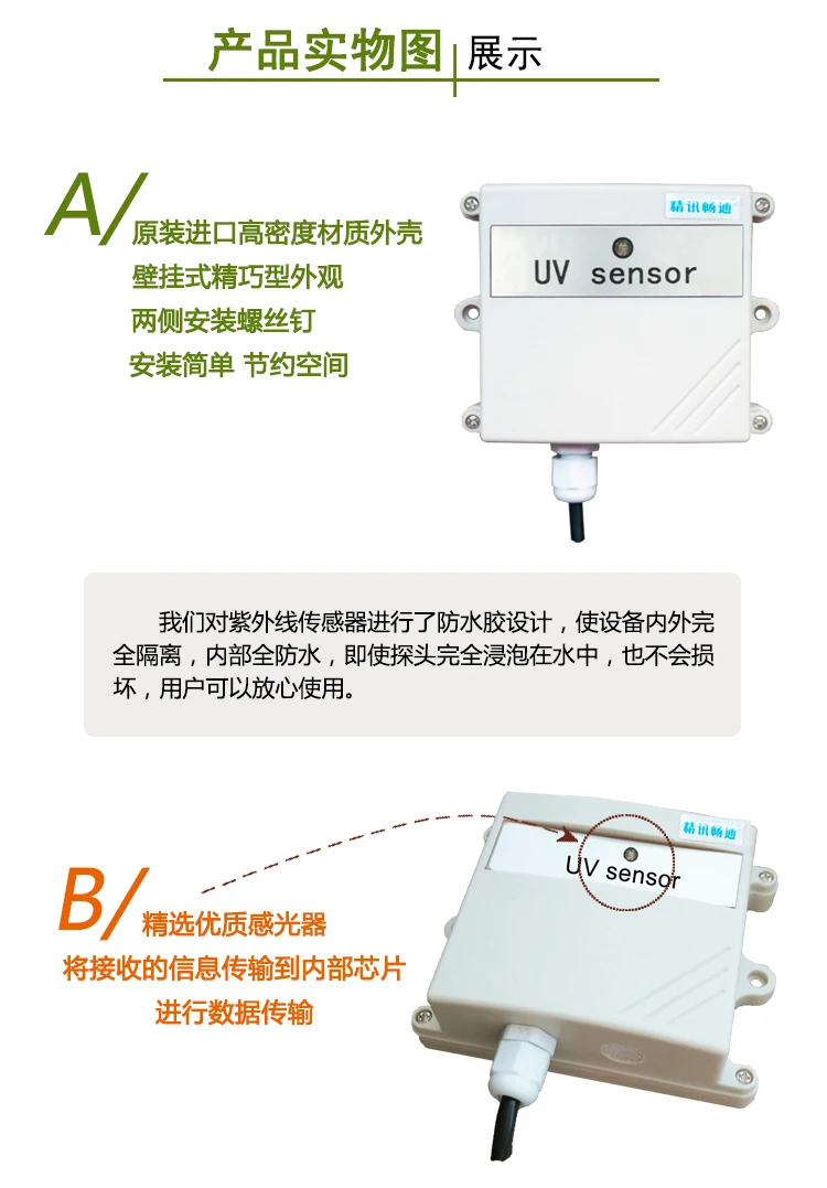 Ультрафиолетового Сенсор 0-10 В 4-20mA интенсивность облучения УФ-детектор RS485 освещения обнаружения