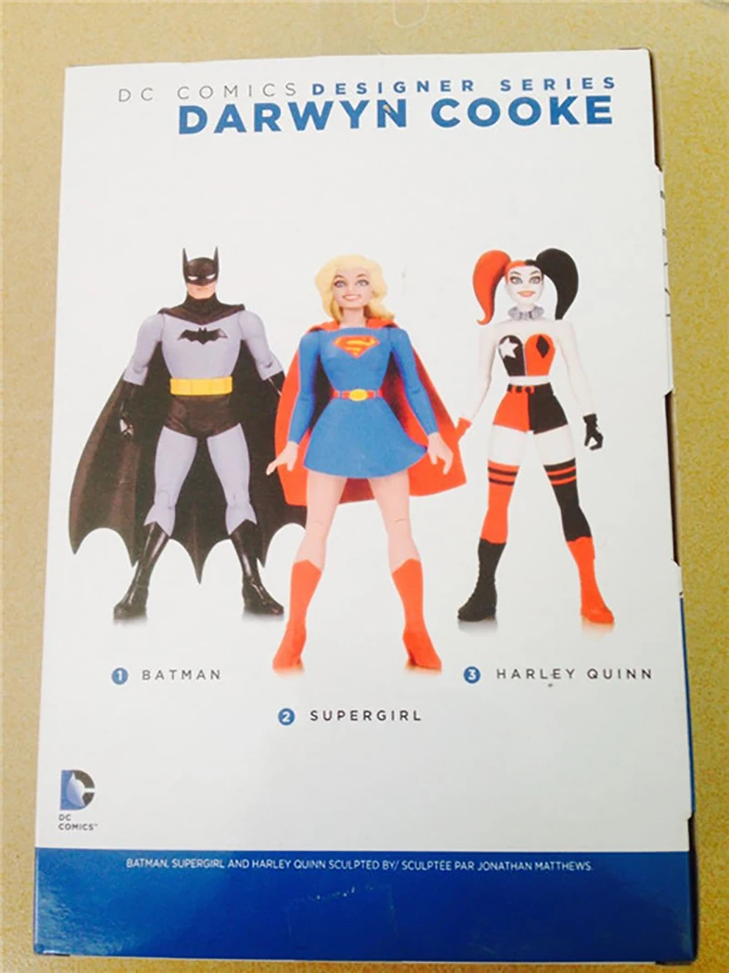 DC COMICS Designer Series Darwyn Cooke Batman Supergirl Harley Quinn Wonder Woman PVC Action Figure Collection Model Toys Doll (6)