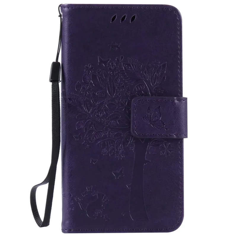 Кожаный чехол для coque samsung Galaxy A3 A300 A300F чехол для coque samsung A3 дерево сумки для мобильных телефонов+ держатель для карт - Цвет: Фиолетовый