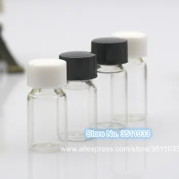 

50pcs 100pcs 3ml 4ml Mini Empty Clear Glass Bottles Vials With Plastic Lid Bottle for Essential Oil Perfume Liquid Glass Crafts